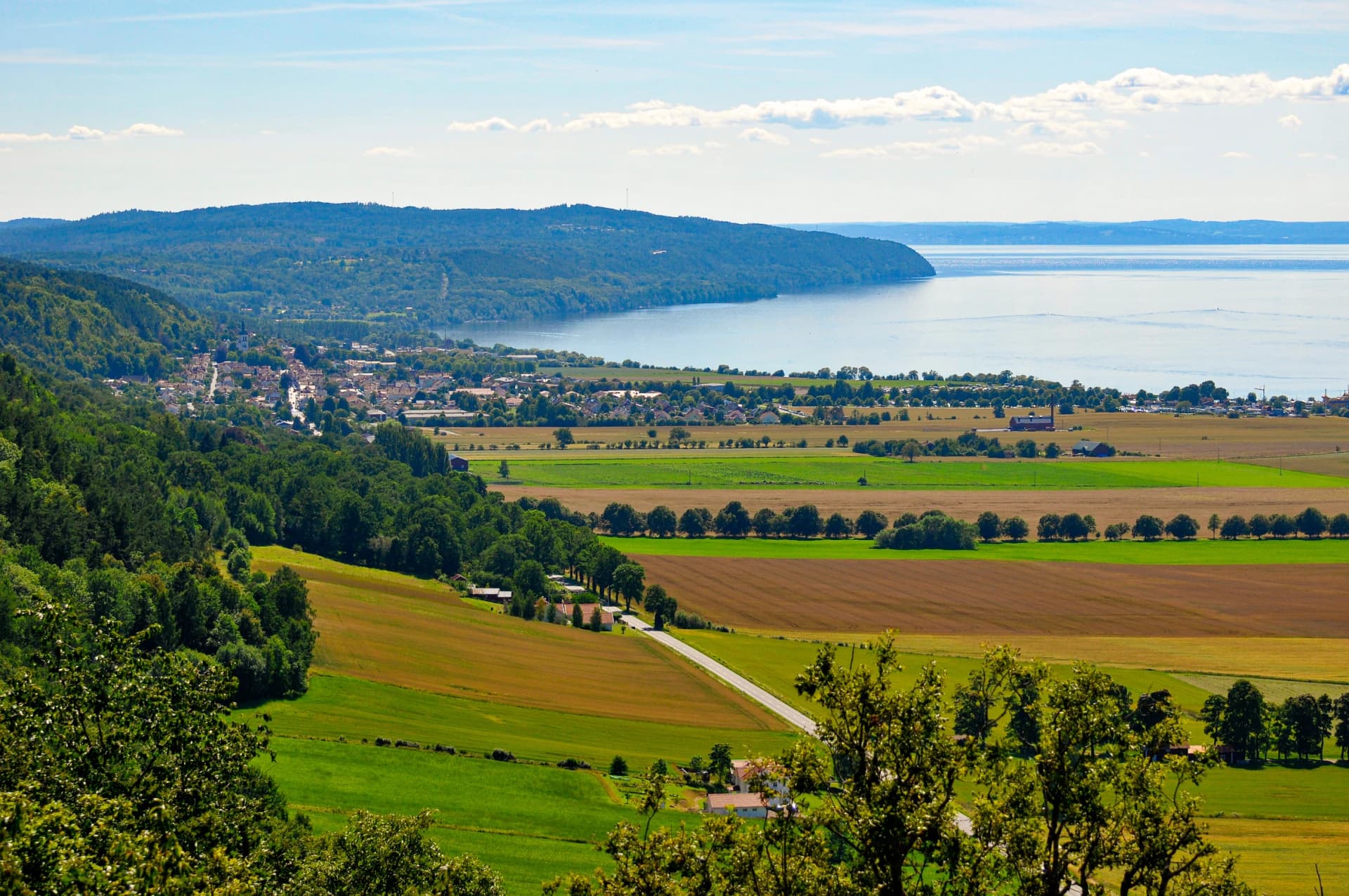Scenic view of agricultural field against sky i Gränna
