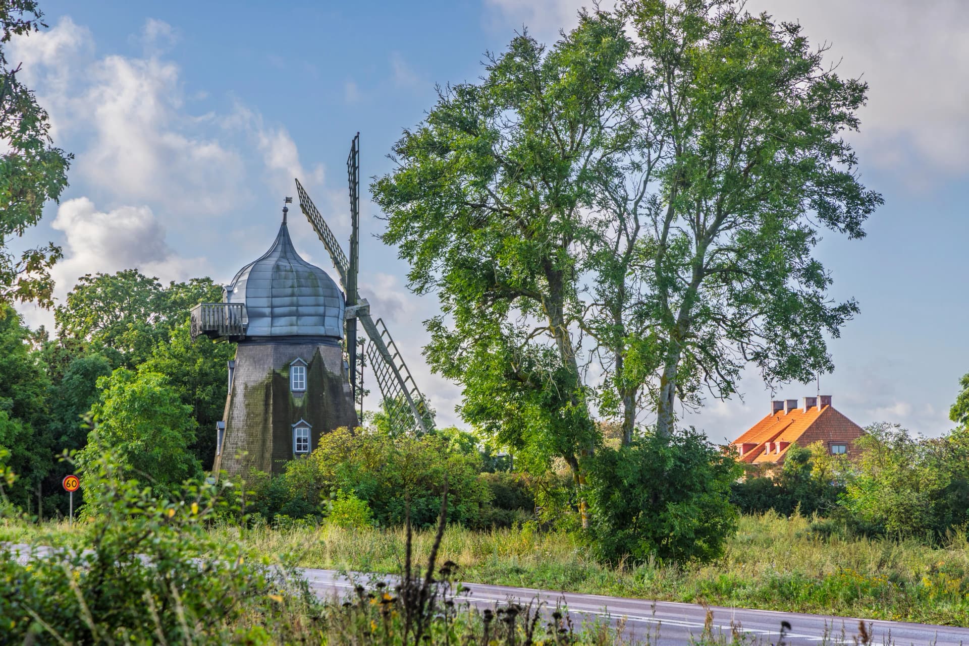 Historic grain mills of Oland island in Sweden