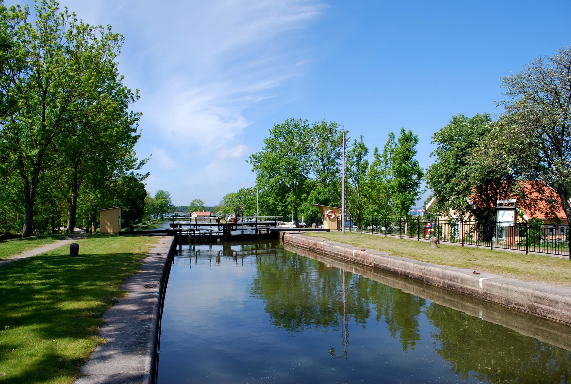 Lock at Sjötorp where the Göta Canal meets Lake Vänern