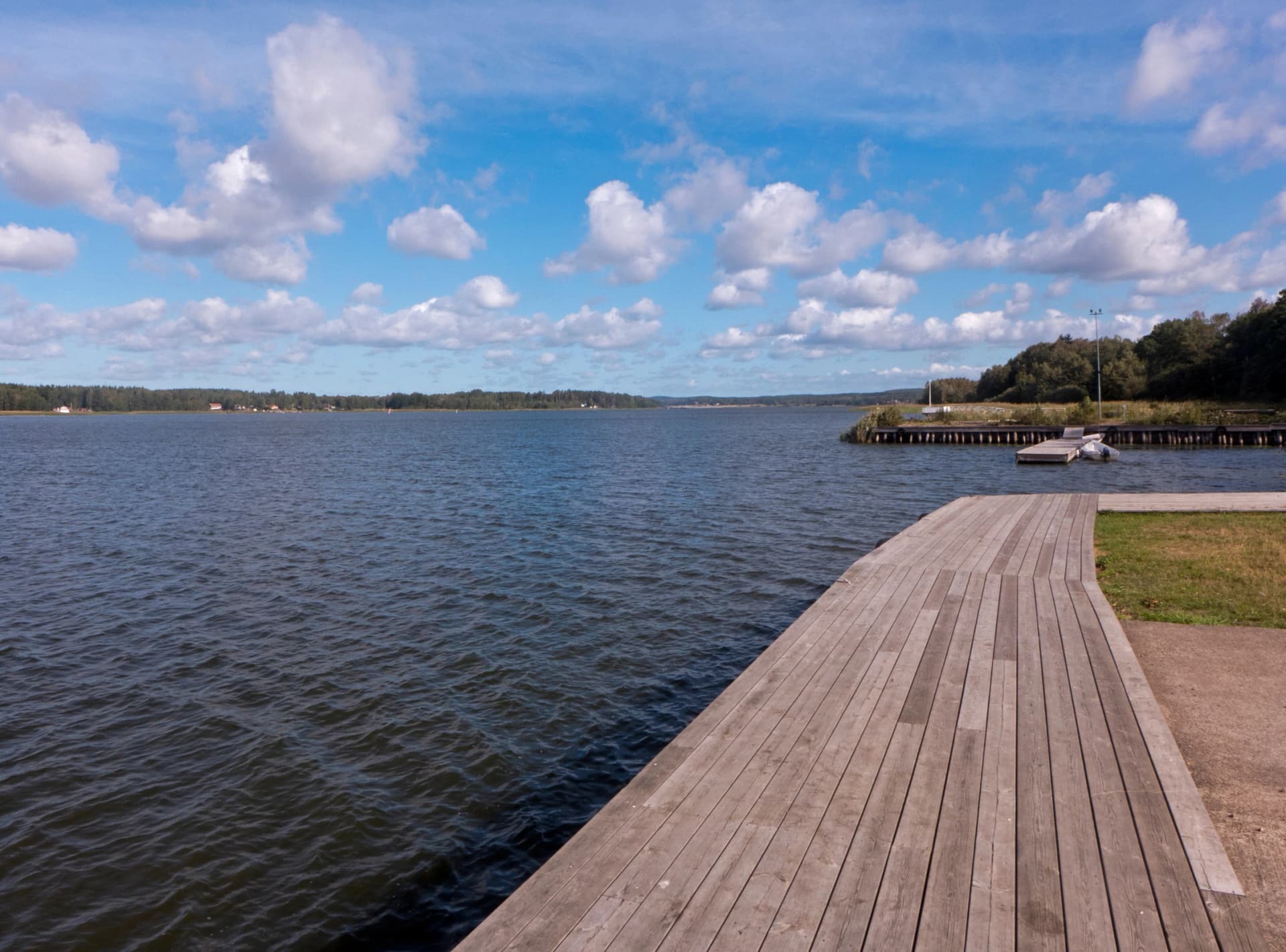 Summer holiday jetty on Lake Vänern near Kristinehamn, Värmland