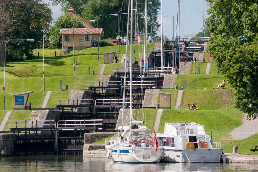 Schleusentreppe von Berg im Götakanal, Schweden