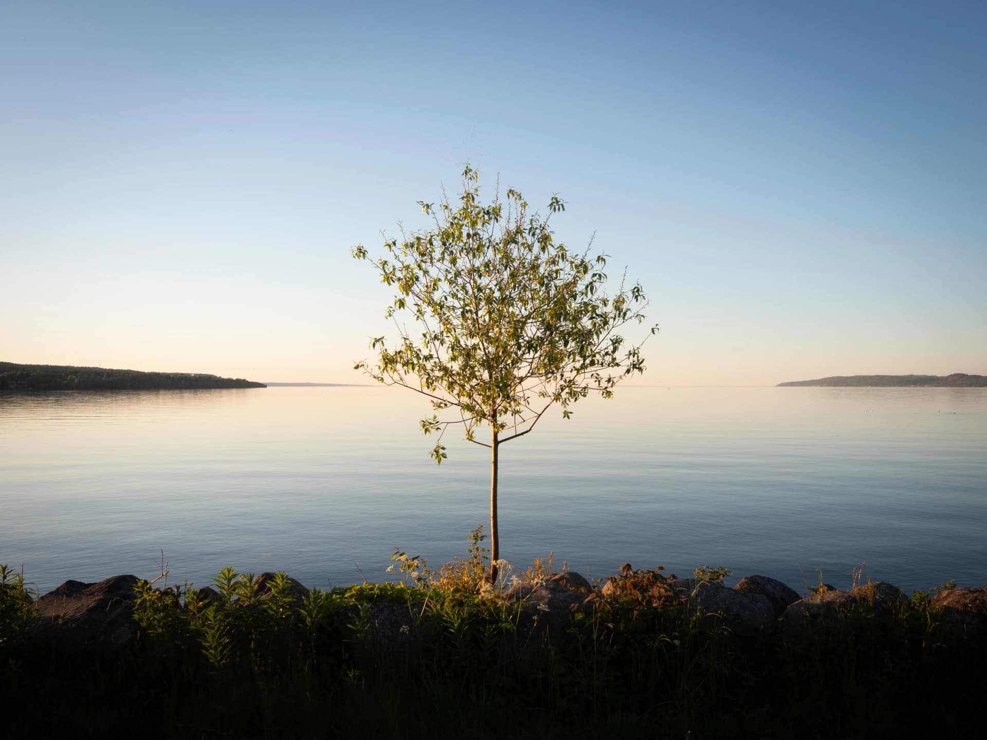 Lake Vättern seen from the Jonkoping coastline in the southern Sweden