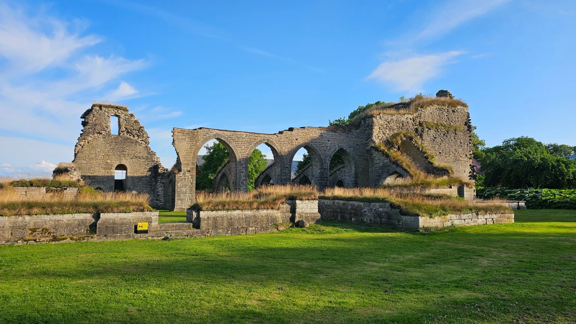 Sweden. These are the ruins of Alvastra Abbey, a medieval Cistercian monastery founded in 1143. The monastery is located in Sweden, near Lake Vättern.