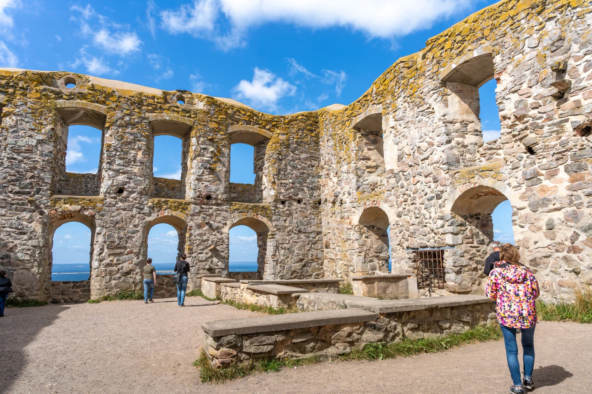Granna, Sweden - 08.05.2025: Interior of the ruins of Brahehus Castle in Jonkoping County, Sweden