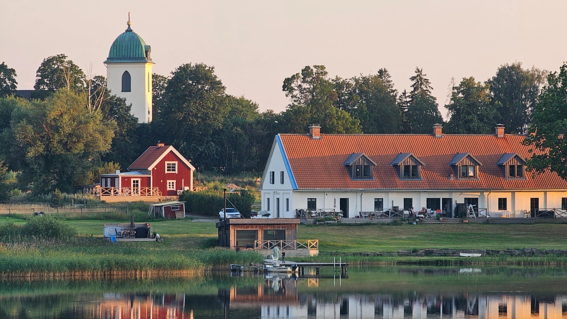 Sweden. Summer holidays in nature and lakes in Sweden. Linköping city.